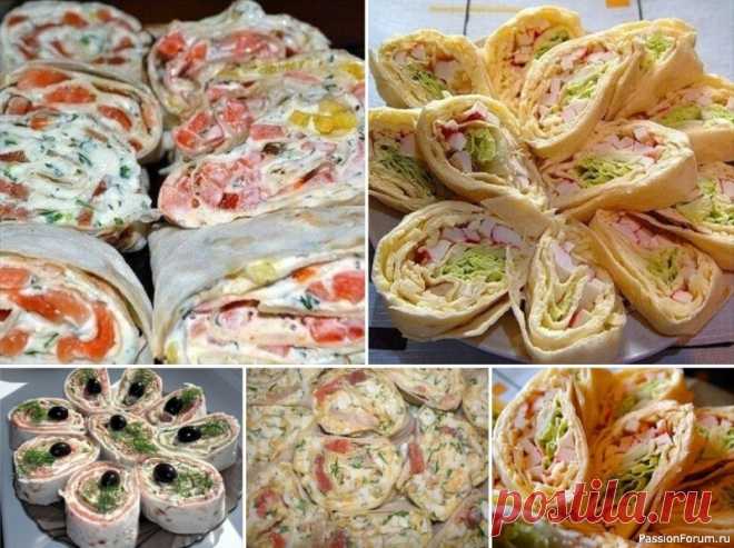 ​Закуски из лаваша. 13 вариантов Развернуть лаваш (тонкий), положить на него начинку и свернуть рулетиками или конвертиками. Дать пропитаться 30 минут. Выложить на тарелку и украсить зеленью. Можно нарезать ломтиками. Начинки для лаваша: 1. 1 упаковку крабовых палочек измельчить. Добавить зелень петрушки и...