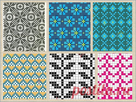 100 простых схем для жаккарда - вязание спицами | ЖАККАРДос | Яндекс Дзен