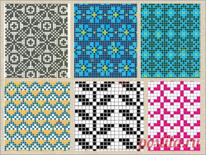 100 простых схем для жаккарда - вязание спицами | ЖАККАРДос | Яндекс Дзен