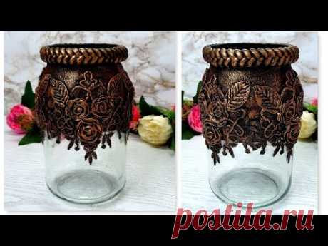 DIY/Decor recycled glass jar/Home decorating ideas handmade