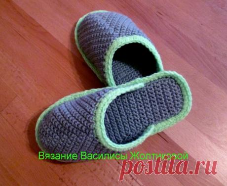 Тапочки крючком на подошве crochet slippers