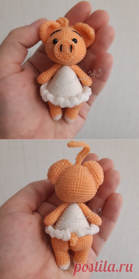 Поросенок амигуруми в платьице крючком | Hi amigurumi
