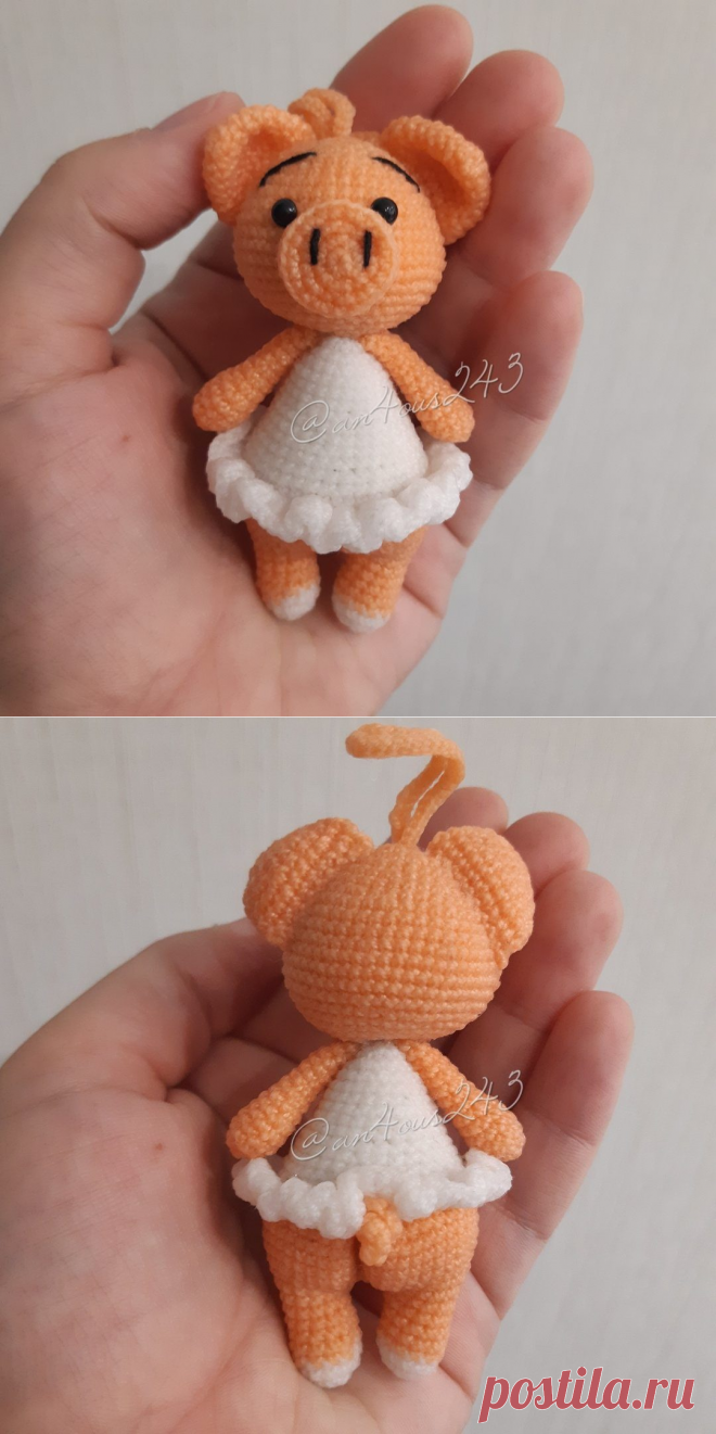 Поросенок амигуруми в платьице крючком | Hi amigurumi