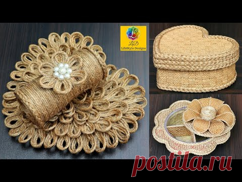 Jute craft decoration design collection | Home decorating ideas Handmade