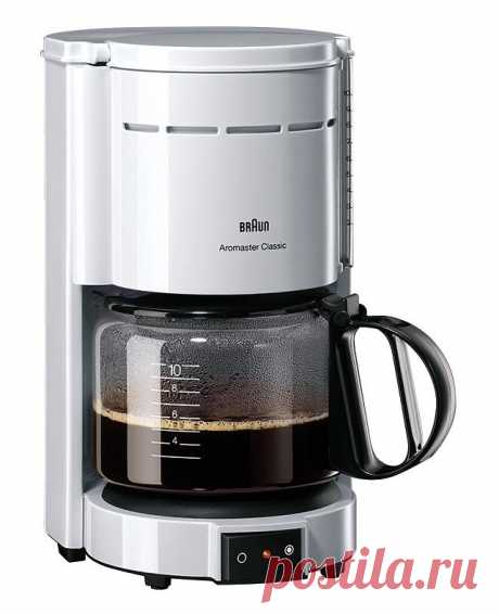 Кофеварка Braun KF 47/1 White: купить в магазине Кофеманыч 
 Cовременная кофеварка капельного типа, в которой функциональность сочетается с простотой эксплуатации и стильным современным дизайном. Она предназначена для использования молотого кофе. Благодаря функции подогрева приготовленный кофе надолго останется горячим, вкусным и ароматным. Прочный корпус...
