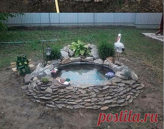 Пруд из старой покрышки