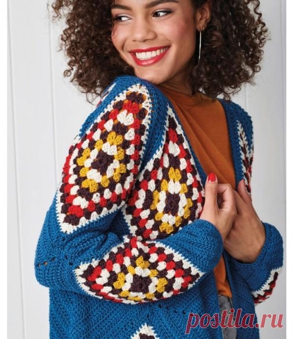 Идеи для вязания. Кардиган из бабушкиных квадратов.