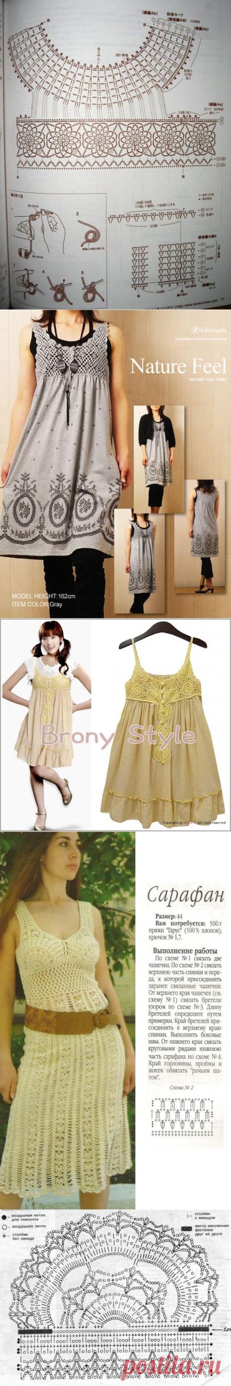 Сарафаны ткань+вязание