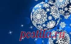 Обои снежинки, шишка, звезды, синие, Шары, банты, украшения на рабочий стол | 90064