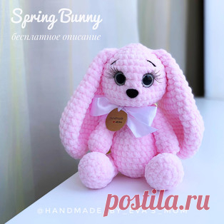 Зайка Spring Bunny амигуруми. Схемы и описания для вязания игрушек крючком! Бесплатный мастер-класс от Раи Маленьких по вязанию плюшевой зайки крючком. Высота вязаной игрушки примерно 20-23 см. Для изготовления такого зайца ав…