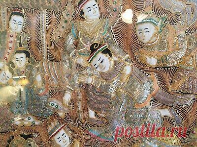 Vintage Rare Burmese Kalaga Embroidery Wall Tapestry Asian Artwork 19th Century  | eBay Find many great new & used options and get the best deals for Vintage Rare Burmese Kalaga Embroidery Wall Tapestry Asian Artwork 19th Century at the best online prices at eBay! Free shipping for many products!