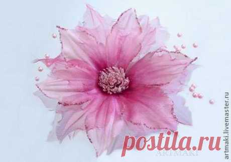 Как сделать цветок из ткани своими руками. Клематис Эжен