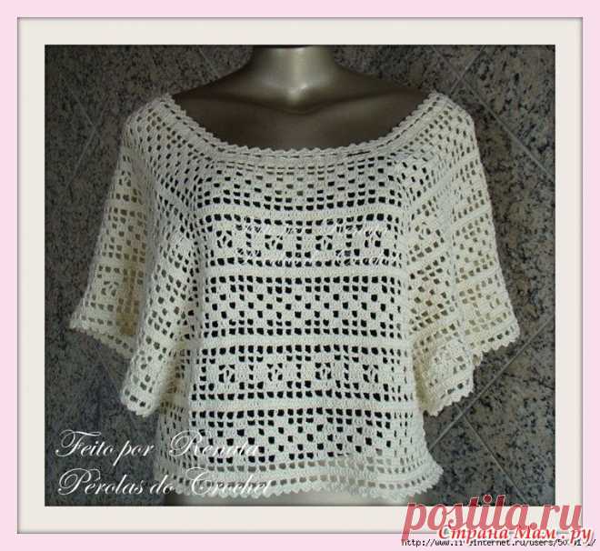 Блузка в филейной технике. - ВЯЗАНАЯ МОДА+ ДЛЯ НЕМОДЕЛЬНЫХ ДАМ - Страна Мам