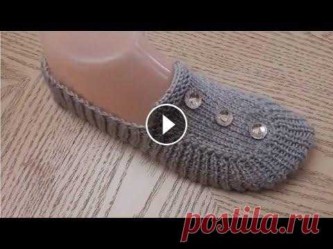 Тапочки-следки на двух спицах без шва № 3 / patik modelleri Пряжа акрил (350м/100г), спицы № 3,5 (подошва 22-23см), спицы №4 (подошва 24-25см) Подпишитесь на новый канал!!!...