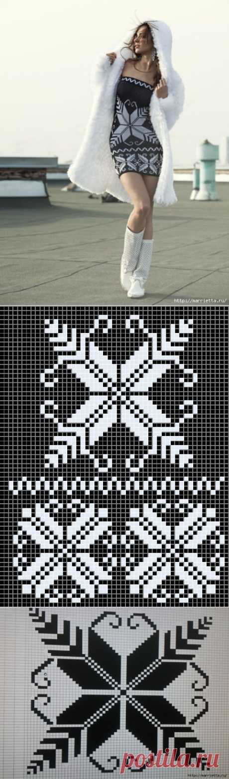 Жаккард. Ах, какое платье с норвежским узором.