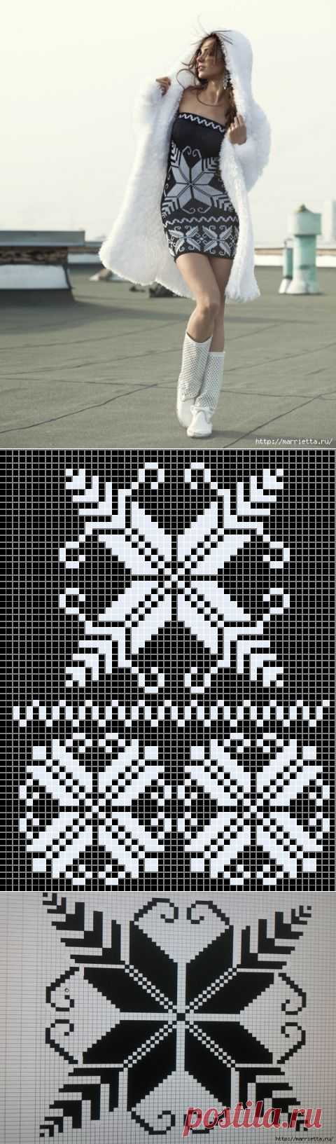 Жаккард. Ах, какое платье с норвежским узором.