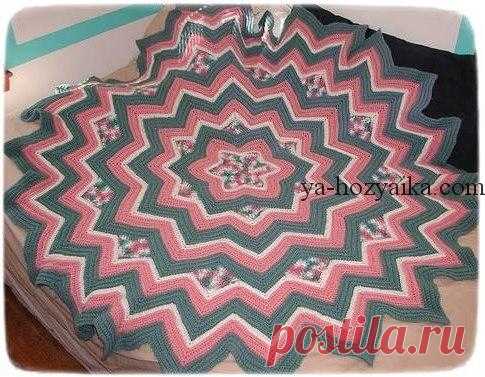 Коврик звезда крючком. Афганский радужный коврик крючком Коврик 