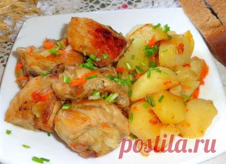 Картошка с овощами и курицей в казане - Очень вкусно