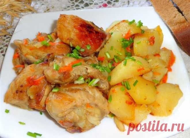 Картошка с овощами и курицей в казане - Очень вкусно