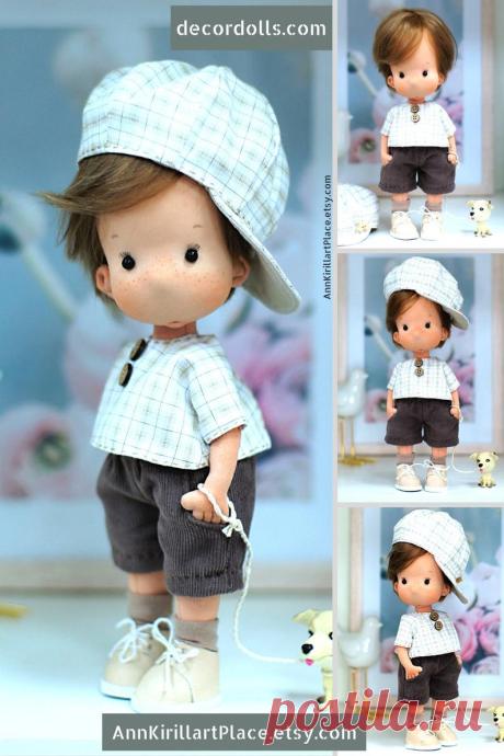 Boy Tilda Doll Handmade Fabric Rag Doll Textile Art Doll | Etsy