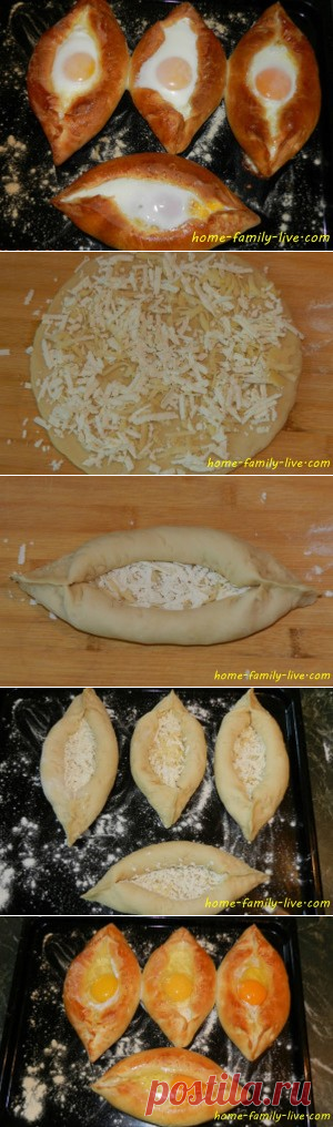 Хачапури по-Аджарски - пошаговый рецепт с фотоКулинарные рецепты