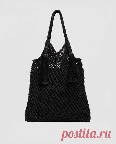 СЕТЧАТАЯ СУМКА - МЕШОК С КИСТОЧКАМИ-Смотреть все-СУМКИ-ЖЕНЩИНЫ | ZARA Российская Федерация
