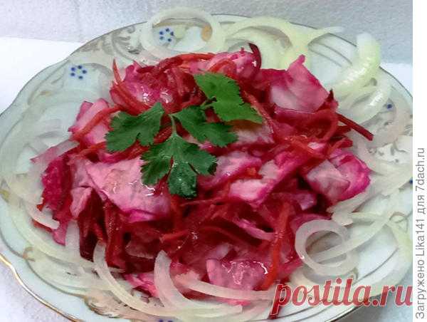 Розовая капуста, маринованная со свеклой. Пальчики оближешь! Видеорецепт