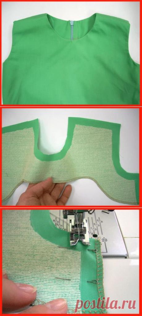 Обработка цельнокроеными обтачками от А. Корфиати