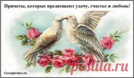 Приметы, которые предвещают удачу, счастье и любовь! Приметы, которые предвещают удачу, счастье и любовь! Интересно! Вот, оказывается, что означает дождь в дорогу…А ведь по моим наблюдениям-сбывается! Можно верить в приметы, можно не верить в приметы, но предупрежден-значит вооружен…Знать о них полезно! Лично я предпочитаю верить только в хорошие приметы