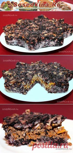 Запеканка с мясным фаршем и диким рисом.