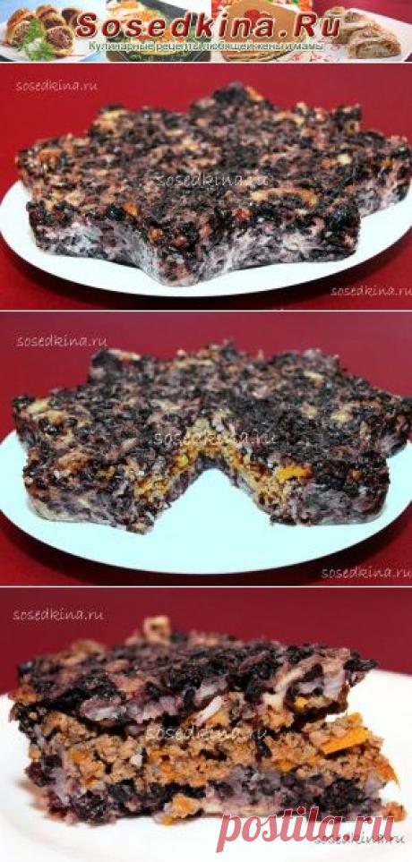 Запеканка с мясным фаршем и диким рисом.