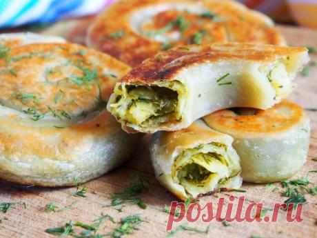 Вкусная закуска для пикника - лепешки с зеленью