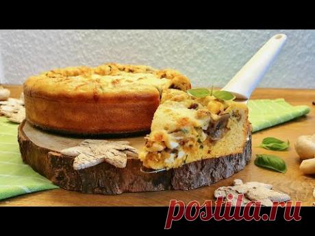 ЗАЛИВНОЙ ПИРОГ С ГРИБАМИ без пшеничной муки // Кето и низкоуглеводные рецепты #кето #lowcarb
