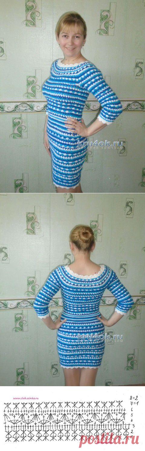 Вязаное крючком платье — работа Оксаны - вязание крючком на kru4ok.ru