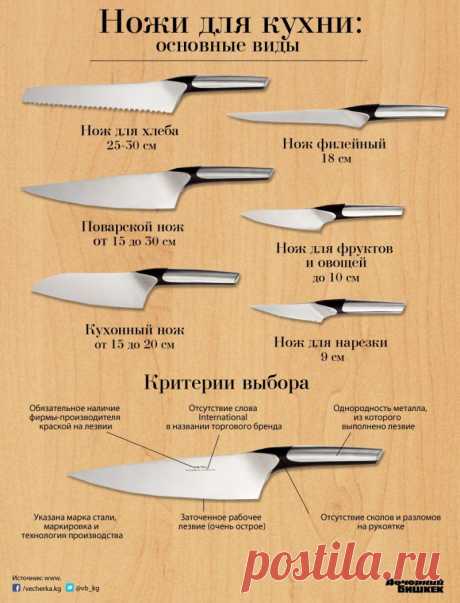 Какие кухонные ножи бывают. Разновидности
Если театр начинается с вешалки, то кухня, без сомнения, с ножей.
 Какие кухонные ножи бывают. Разновидности
Конечно, если разогреть готовый пирожок в микроволновке - это верх кулинарного мастерства для вас, то вы вполне можете обойтись одним кухонным ножом, доставшимся еще от бабушки.

Всем остальным к выбору чистяще-режущих предметов следует подойти более основательно.