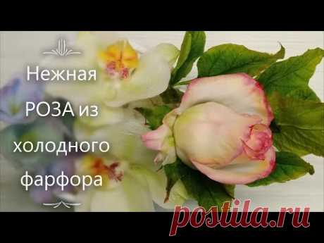 Нежная РОЗА из холодного фарфора