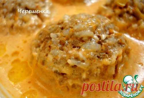 Тефтели с грибами в томатно-сметанном соусе - кулинарный рецепт