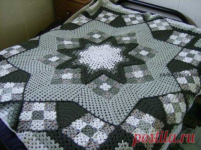 Плед бабушкин квадрат крючком. Красивый плед для дома своими руками Плед 