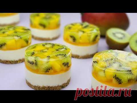 No-Bake/ No-Egg/과일 미니 치즈 케이크/컵 계량/ Easy Fruit Mini Cheesecake Recipe / Фруктовый мини чизкейк 안녕하세요.분 베이크입니다.오늘은 맛있는 망고, 키위, 레몬을 이용해서 굽지 않고 만들 수 있는 노 베이크 치즈 케이크를 만들어 보겠습니다.아직 오븐이나 저울이 없는 초보 베이커 분들을 위해 컵 계량도 적어 두었어요.( 237ml를 1컵으로 기준합니다. )나라마다 1컵의 기준이 다...