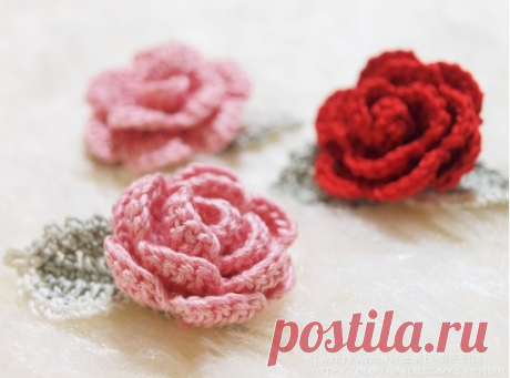 Как DIY крючком Розы Бесплатная схема
