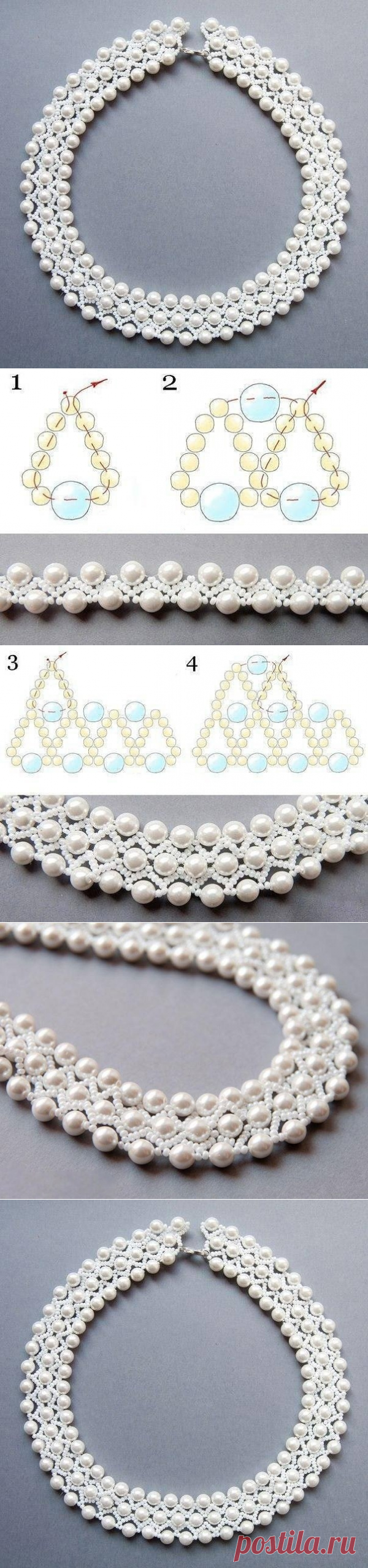 Плетём из бисера и бусин аккуратное колье