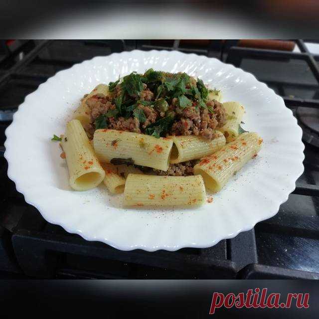 Ригатони с фаршем и зелёным горошком Автор рецепта Аля Слизовская - Cookpad