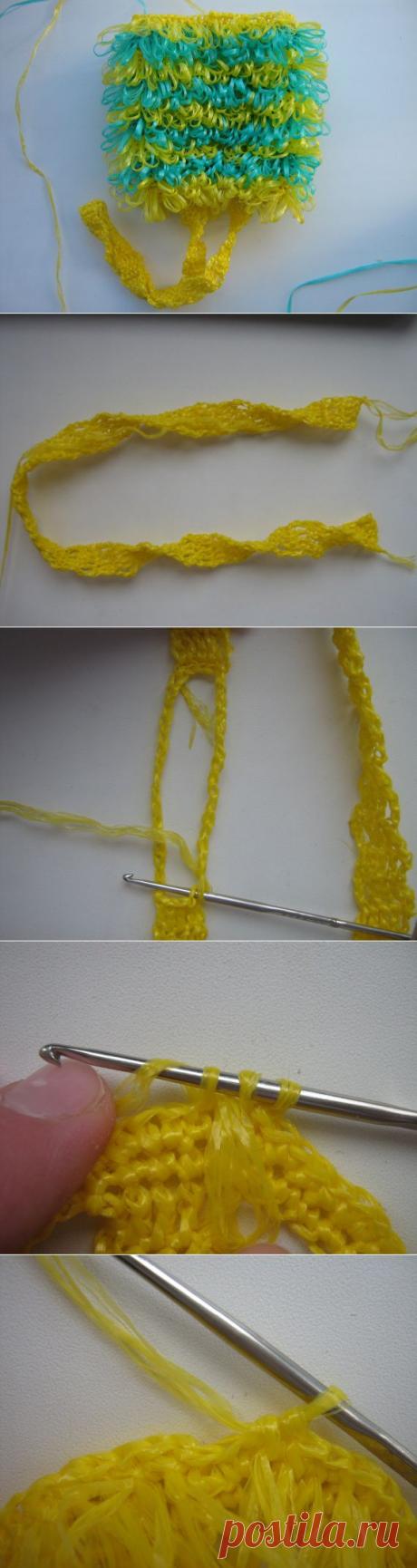 Мастер-класс вязания мочалки цилиндрической с двумя ручками. | Подружки