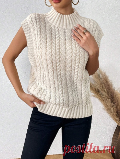 Безрукавка с широкими и узкими жгутами (схема узора)