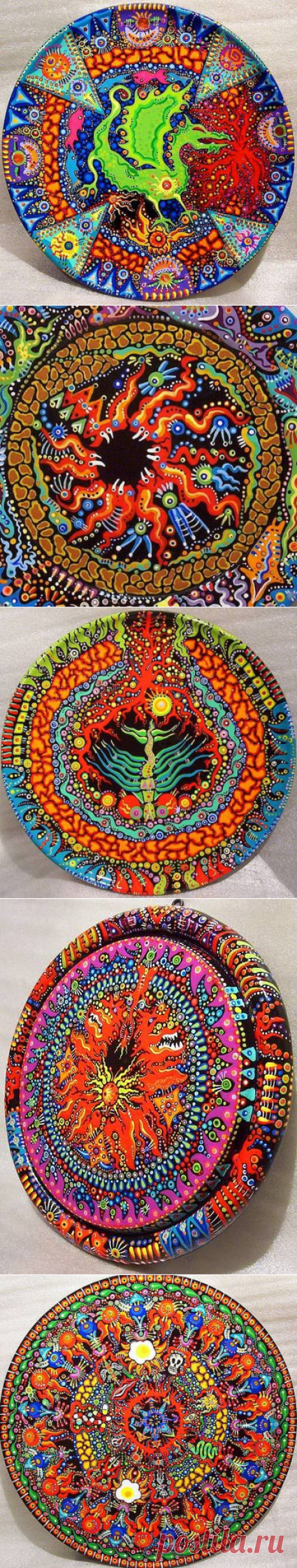 Фантастические работы — идеи росписи тарелок акриловыми красками