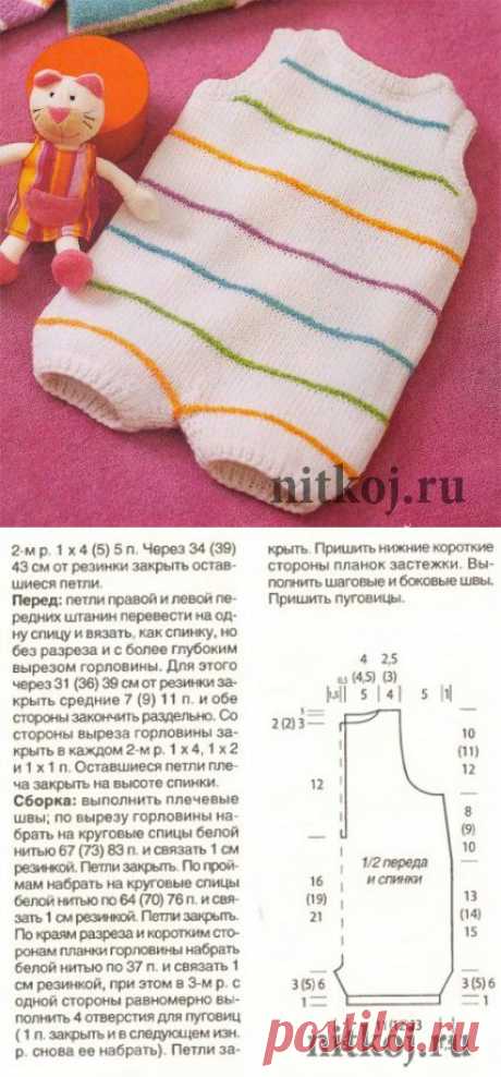 Боди для новорожденных с полосками » Ниткой - вязаные вещи для вашего дома, вязание крючком, вязание спицами, схемы вязания