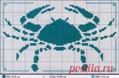 РАК - ЗНАКИ ЗОДИАКА - СХЕМЫ ВЫШИВКИ КРЕСТИКОМ - Каталог файлов - ХОББИ