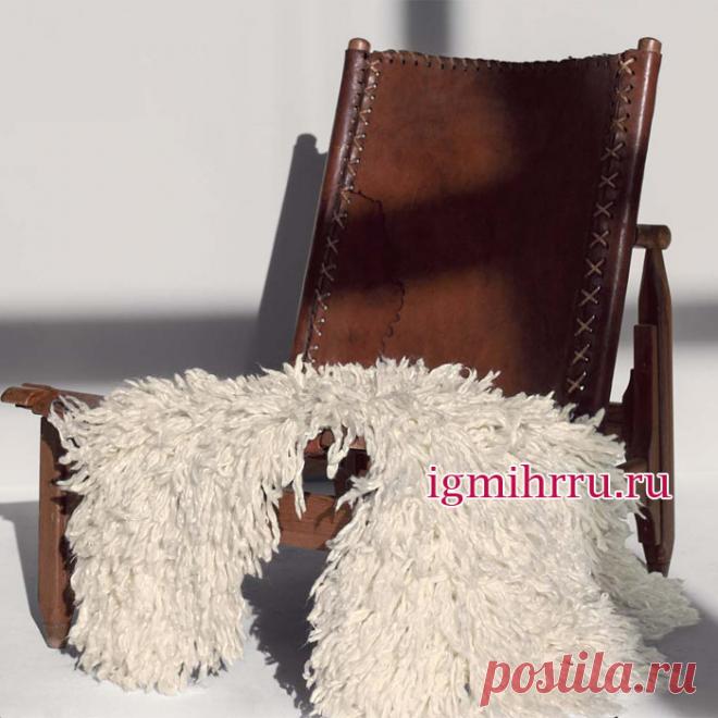 Напольная «шкура» из бахромчатой пряжи. Спицами. / igmihrru.ru