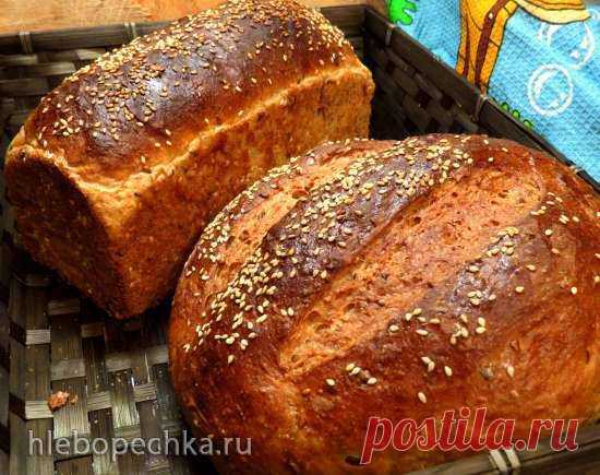 ХЛЕБ С ОВСЯНЫМИ ХЛОПЬЯМИ, ОТРУБЯМИ, КУНЖУТОМ И СЕМЕЧКАМИ