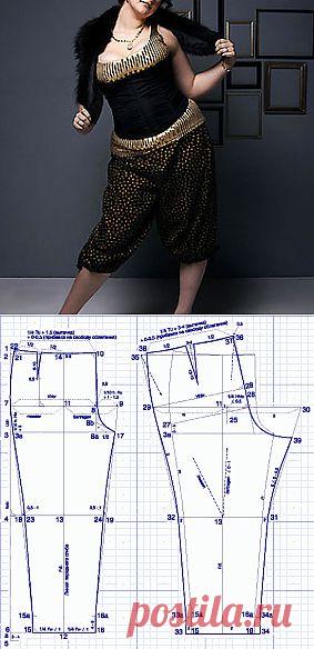 Выкройки для полных. Выкройка брюк для полных женщин. | Постройте или скачайте выкройку брюк бесплатно!